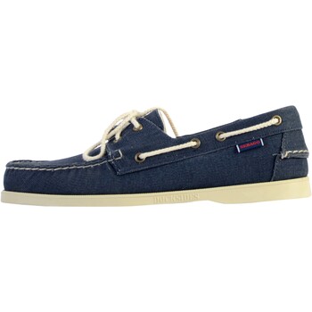 Chaussures Homme Mocassins Sebago Mocassin Basse Cuir Sebago Portland 10OZ Washed Canvas Bleu