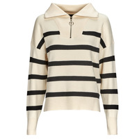 Vêtements Femme Pulls Vero Moda VMSABA STRIPE LS HIGHNECK BLOUSE GA NOOS Beige