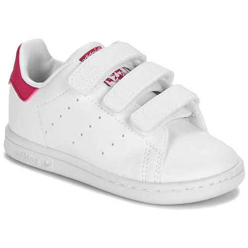 Chaussures Fille Baskets basses adidas Originals STAN SMITH CF I Blanc / Rose