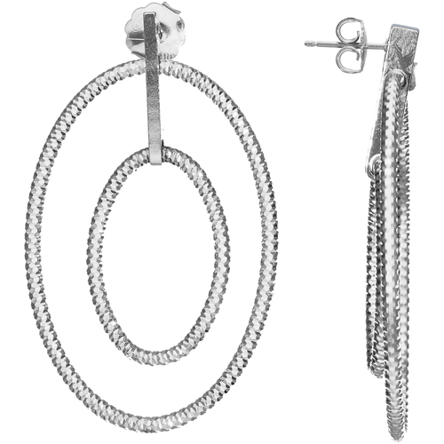 Montres & Bijoux Femme Boucles d'oreilles Orusbijoux Boucles D'oreilles Argent 45mm Ovale Double Argenté