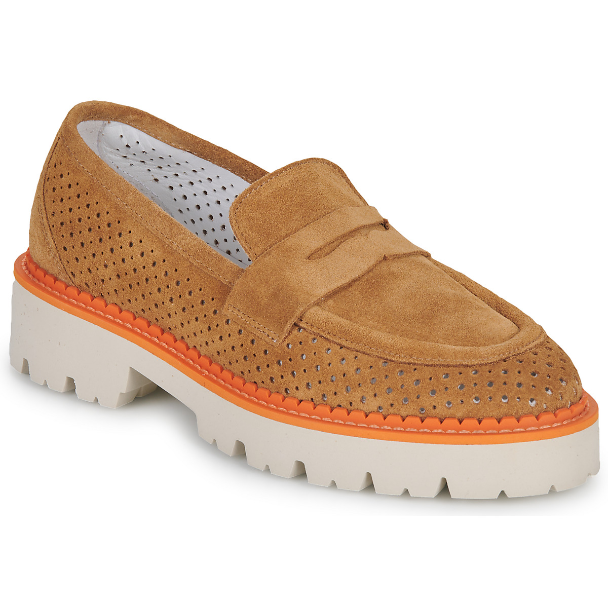 Chaussures Femme Mocassins JB Martin FRANNY Croûte camel