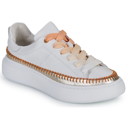 Chaussures Femme Baskets basses JB Martin FLEUR Veau blanc / orange