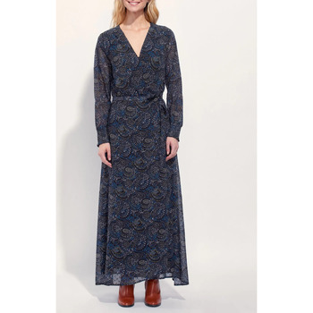 Vêtements Femme Robes longues La Fiancee Du Mekong Robe longue fluide imprimée MALADA Bleu