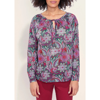 Vêtements Femme Tops / Blouses La Fiancee Du Mekong Blouse imprimée coton bio AYANA Violet