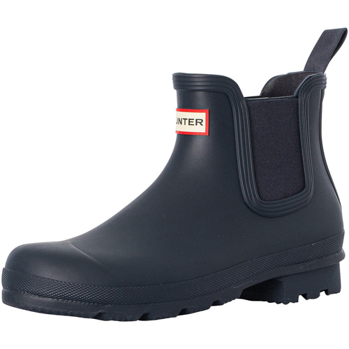 Chaussures Homme Bottes de pluie Hunter Bottines Chelsea Originales En Caoutchouc Bleu