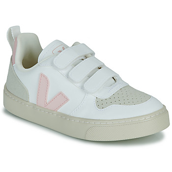 Chaussures Fille Baskets basses Veja SMALL V-10 Blanc / Rose