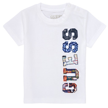 Vêtements Garçon T-shirts manches courtes Guess SS T SHIRT Blanc