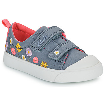 Chaussures Fille Baskets basses Clarks CITY BRIGHT T Bleu / Multicolore