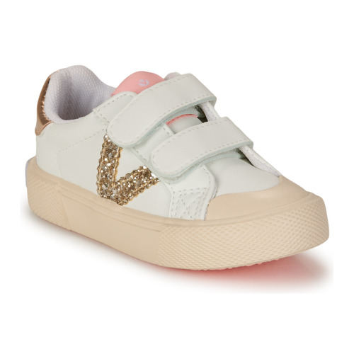 Chaussures Fille Baskets basses Victoria TRIBU Blanc / Doré