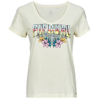 Vêtements Femme T-shirts manches courtes Rip Curl BLOCK PARTY V TEE Blanc