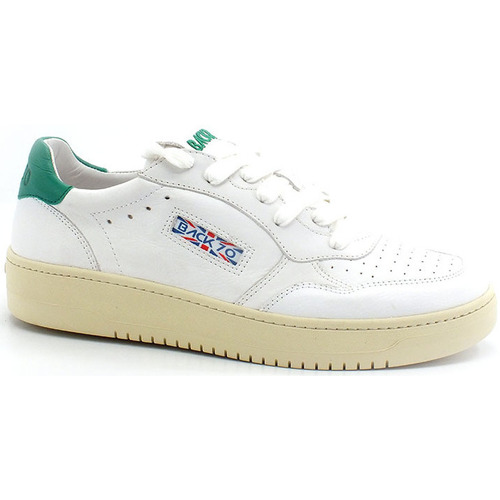 Chaussures Homme Multisport Back 70 BACK70 Sneaker Slam 7D Cow Pelle Milk Green 108002 Blanc