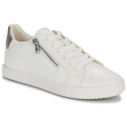 Chaussures Femme Baskets basses Geox D BLOMIEE Blanc / Argenté