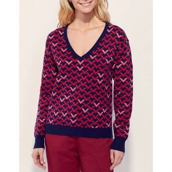 Vêtements Femme Pulls La Fiancee Du Mekong Pull jacquard à motif JAYDEN Rouge