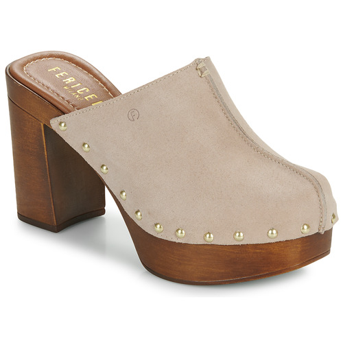 Chaussures Femme Sabots Fericelli MINELOVA Taupe