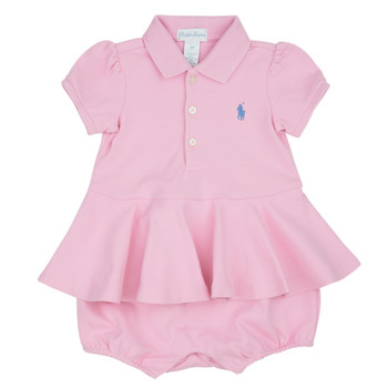 Vêtements Fille Robes courtes Polo Ralph Lauren SS PEPLUM BU-ONE PIECE-SHORTALL Rose