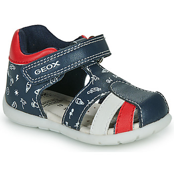 Chaussures Garçon Sandales et Nu-pieds Geox B ELTHAN BOY Marine / Rouge / Blanc