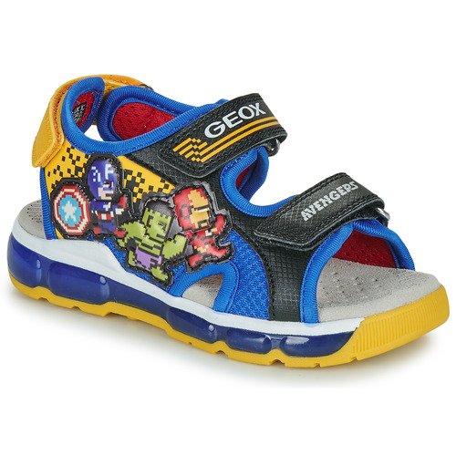 Chaussures Garçon Sandales et Nu-pieds Geox J SANDAL ANDROID BOY Bleu / Jaune