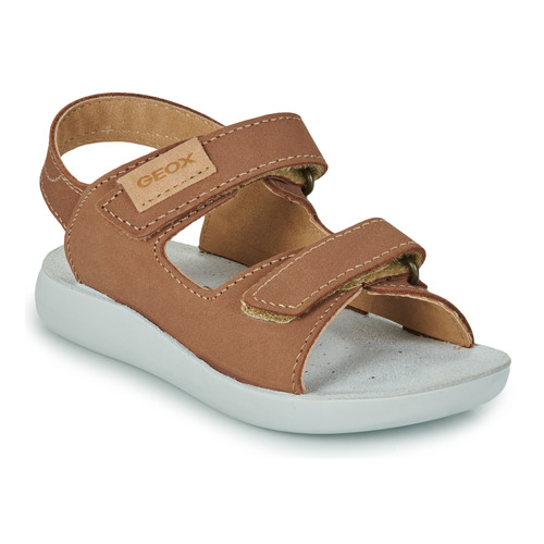 Chaussures Garçon Sandales et Nu-pieds Geox J SANDAL LIGHTFLOPPY Marron / Blanc