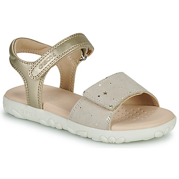 Chaussures Fille Sandales et Nu-pieds Geox J SANDAL HAITI GIRL Beige / Doré