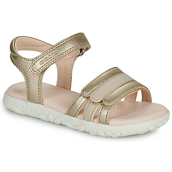 Chaussures Fille Sandales et Nu-pieds Geox J SANDAL HAITI GIRL Doré / Beige