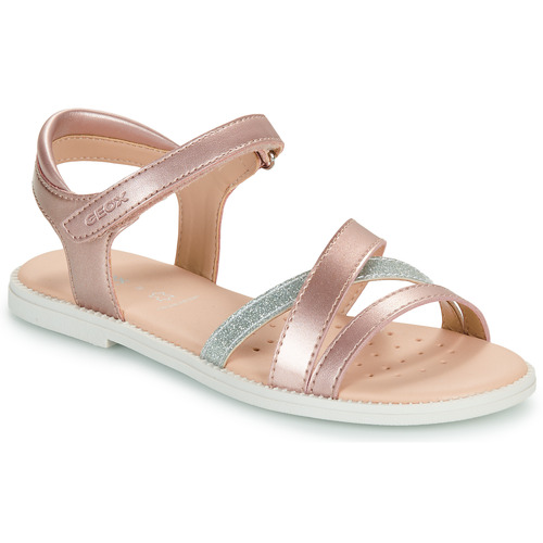 Chaussures Fille Sandales et Nu-pieds Geox J SANDAL KARLY GIRL Rose / Argenté