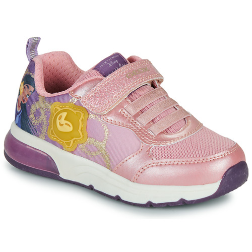 Chaussures Fille Baskets basses Geox J SPACECLUB GIRL Rose / Violet