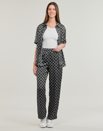 Vêtements Femme Pantalons fluides / Sarouels MICHAEL Michael Kors EMPIRE LOGO PJ PANT Noir / Blanc