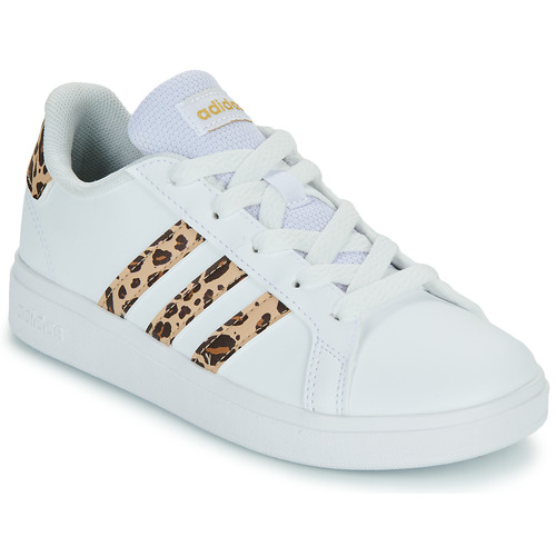 Chaussures Fille Baskets basses Adidas Sportswear GRAND COURT 2.0 K Blanc / Léaopard