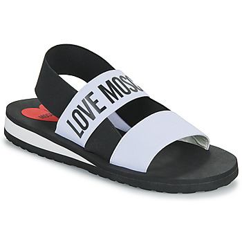 Chaussures Femme Sandales et Nu-pieds Love Moschino ELASTIC Noir / Blanc