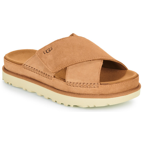 Chaussures Femme Claquettes UGG GOLDENSTAR CROSS SLIDE Camel