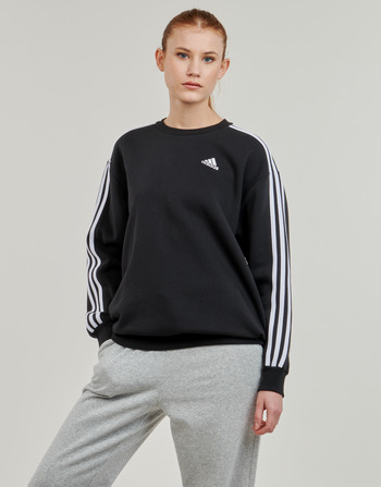 Vêtements Femme Sweats Adidas Sportswear W 3S FL OS SWT Noir / Blanc