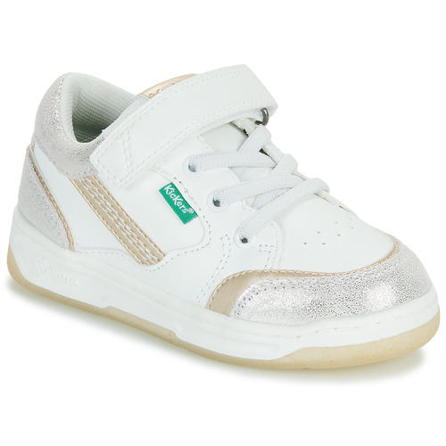 Chaussures Fille Baskets basses Kickers KOUIC Blanc / Doré