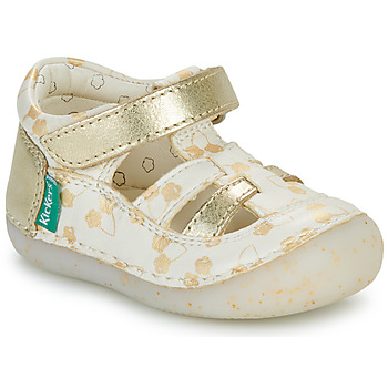 Chaussures Fille Sandales et Nu-pieds Kickers SUSHY Blanc / Doré