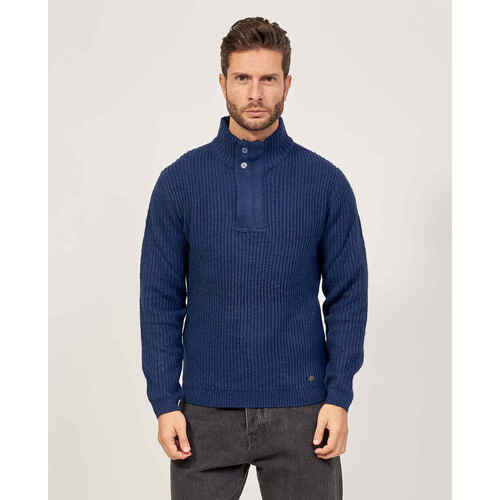 Vêtements Homme Pulls Yes Zee Pull col roulé homme Bleu