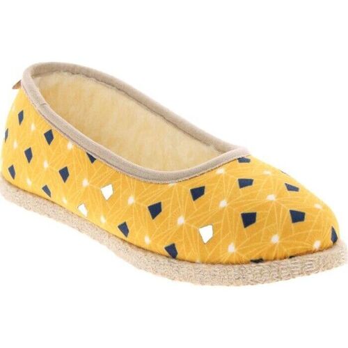 Chaussures Femme Chaussons Chausse Mouton -  Charentaises SCANDIA - Jaune - Taille Jaune