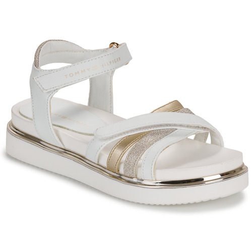 Chaussures Fille Sandales et Nu-pieds Tommy Hilfiger LEILA Blanc / Argenté