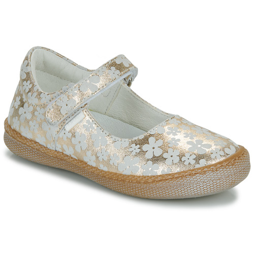 Chaussures Fille Ballerines / babies Primigi SPORT TRE.FEMM. Blanc / Doré