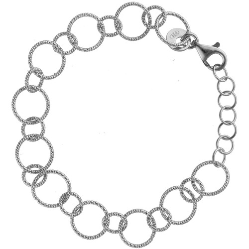 Montres & Bijoux Femme Bracelets Orusbijoux Bracelet Argent Rhodié Cercles Diamantés Argenté