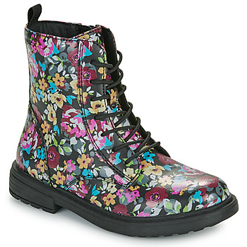 Chaussures Fille Boots Geox J ECLAIR GIRL Noir / Multicolore