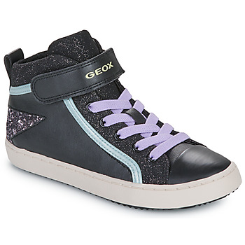 Chaussures Fille Baskets montantes Geox J KALISPERA GIRL Noir / Violet / Bleu