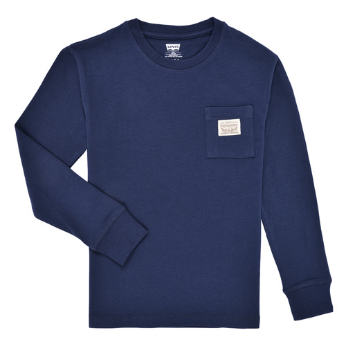 Vêtements Garçon T-shirts manches longues Levi's LVB LONG SLEEVE POCKET TEE Marine