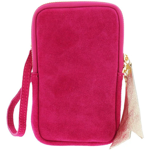 Sacs Femme Sacs Dupond Durand HACE mini sac à bandoulière pour téléphone en cuir daim Rouge