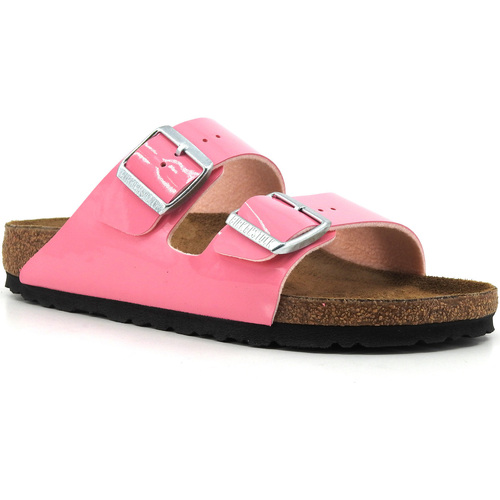 Chaussures Femme Multisport Birkenstock Arizona Ciabatta PAtent Candy Pink Black 1026957 Rose