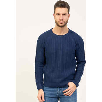 Vêtements Homme Pulls Yes Zee Pull col rond homme  en laine mélangée bleu Bleu