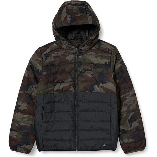 Vêtements Garçon Doudounes Quiksilver - Doudoune junior - noire et camouflage Noir