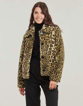 Vêtements Femme Manteaux Guess CECILE PRINT LEOPARD FAUX FUR Léopard