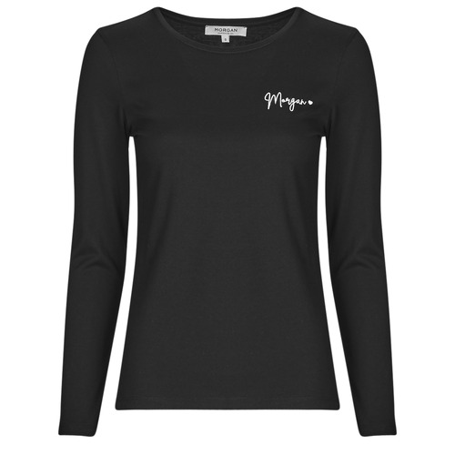 Vêtements Femme T-shirts manches longues Morgan TMATEO Noir / Blanc