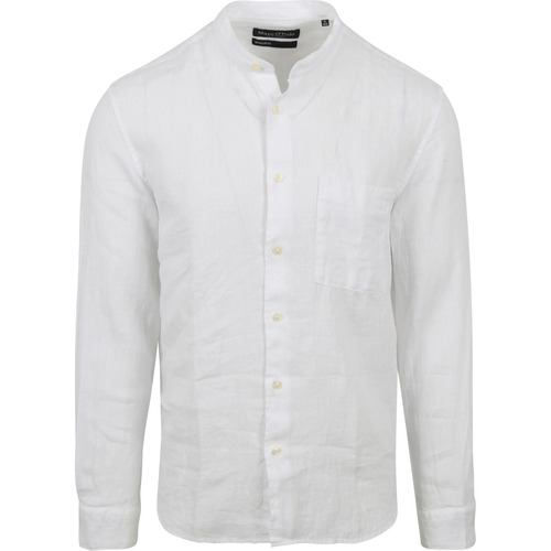 Vêtements Homme Chemises manches longues Marc O'Polo Chemise De Lin Blanche Blanc