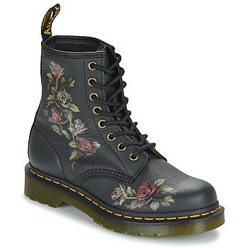 Chaussures Femme Boots Dr. Martens 1460 Decayed Roses Classic Tumbled Nappa Noir / Fleur