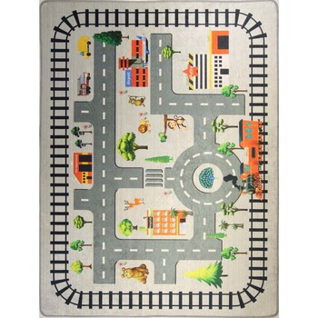 Maison & Déco Enfant Tapis Mani Textile Tapis Enfant Circuit de Voiture Noir